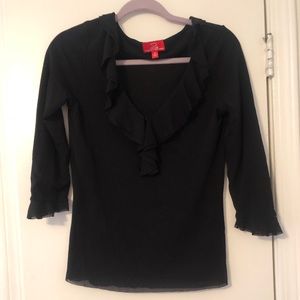 Oscar an Oscar De La Renta Company black blouse
